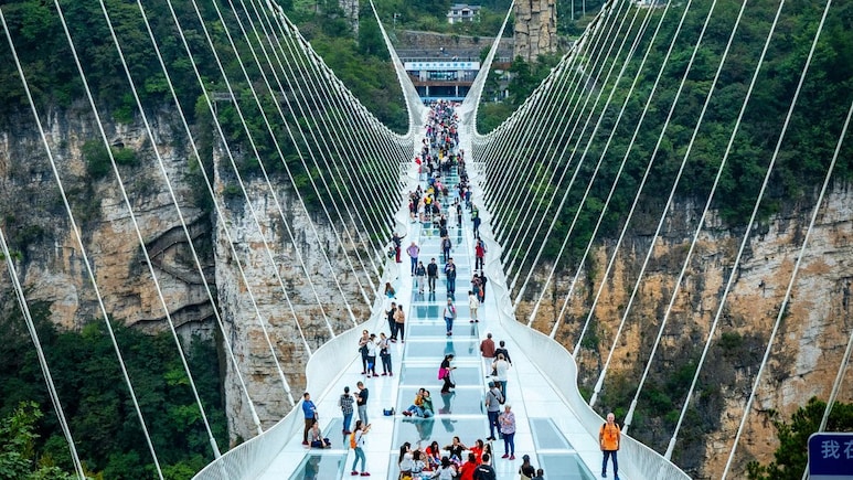 Teen Reportedly Cracks Glass Panel At China's Famous Glass Bridge With Umbrella