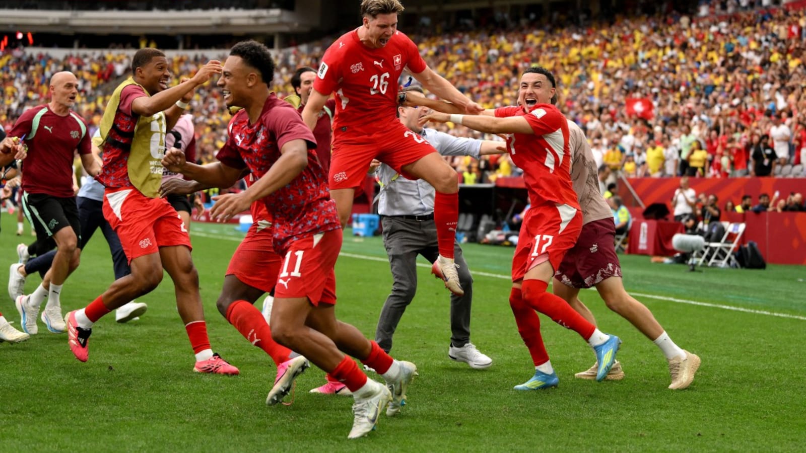 Update 3- Switzerland beat Colombia on penalties to reach World Cup quarter-finals