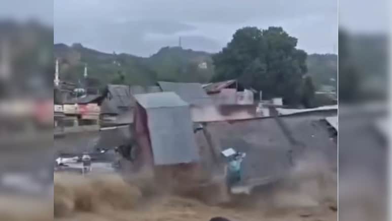 Caught On Camera: Shops Swept Away As Heavy Rains Trigger Flash Floods In Jammu And Kashmir