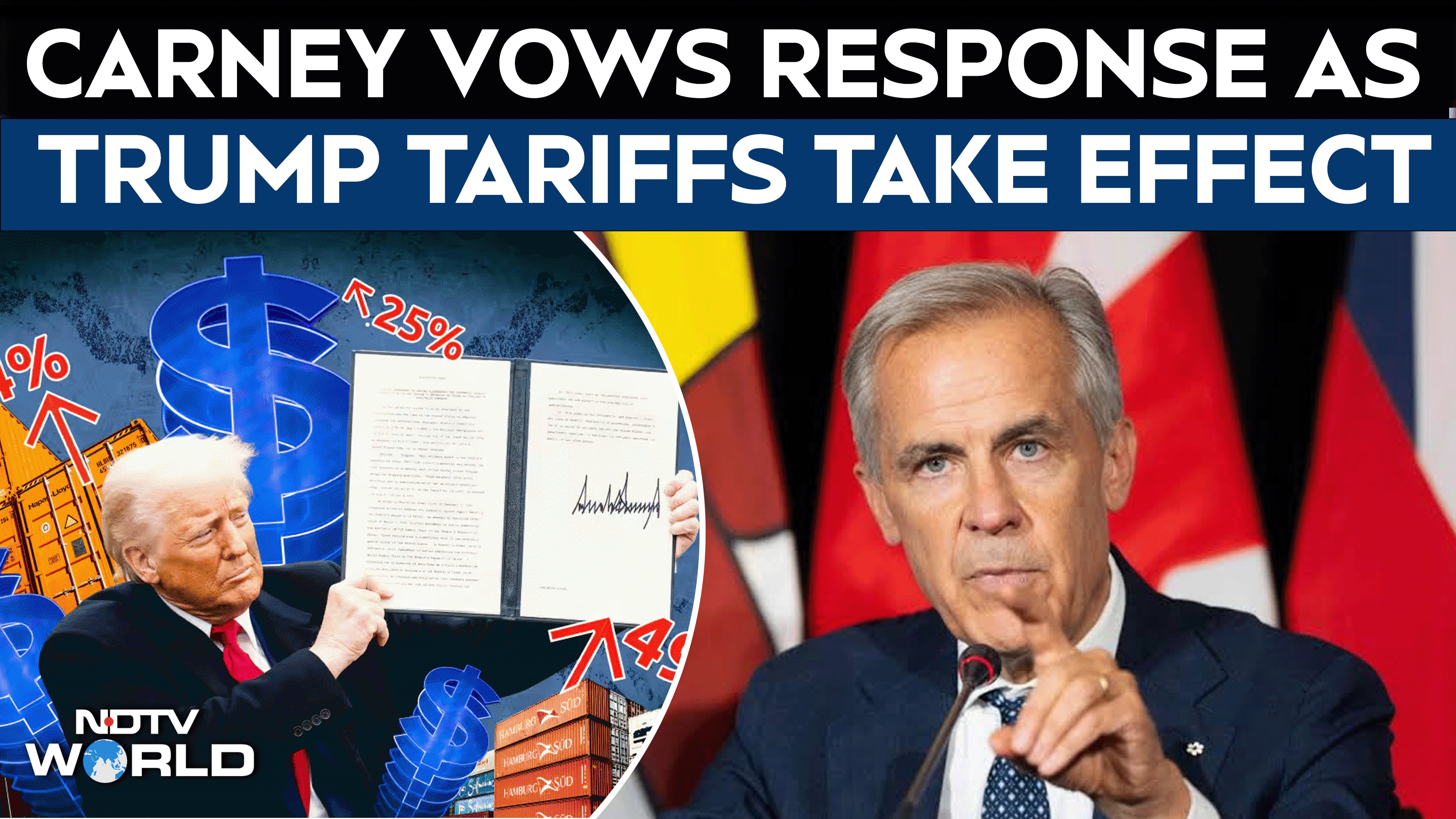 Trump Tariffs | Mark Carney Says Canada Is Ready to Respond As Trump's New Tariffs Go Into Effect