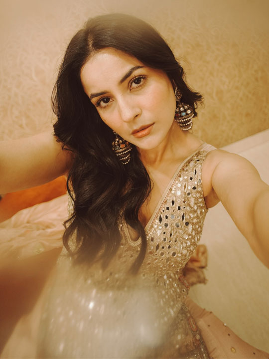 Shehnaaz Gill Dazzles In Champagne-Toned Glam