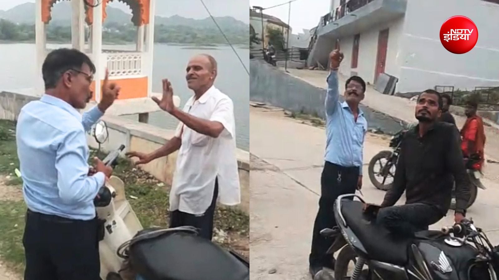 सरपंच ने लाइनमैन को बिजली का तार हटाने के लिए कहा सरपंच ने लाइनमैन को बिजली का तार हटाने के लिए कहा