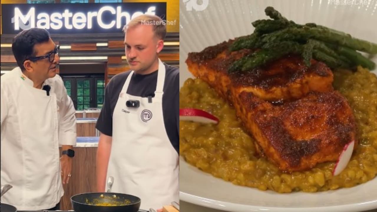 Chef Sanjeev Kapoor Makes Tandoori Salmon Khichdi On MasterChef Australia