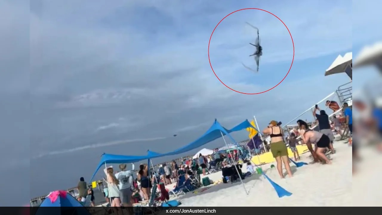 Watch: Tents, Chairs Sent Flying As US Navy Jet's Low Flyby Sparks Beach Chaos, Safety Review Ordered