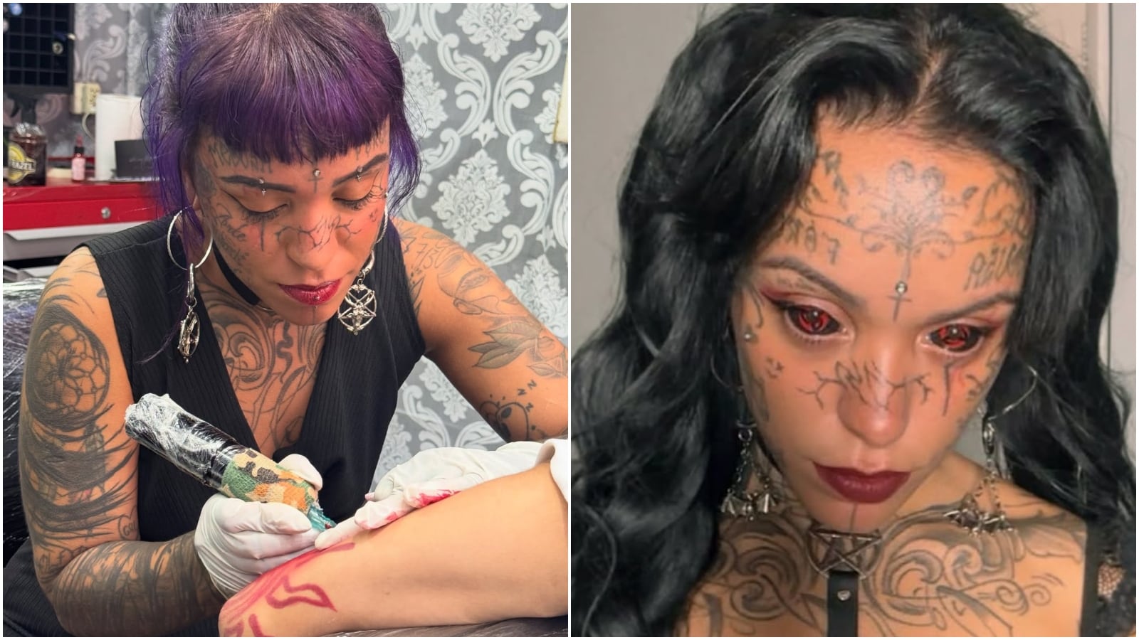 Woman Tattoos Eyeballs Black Woman Tattoos Eyeballs Black