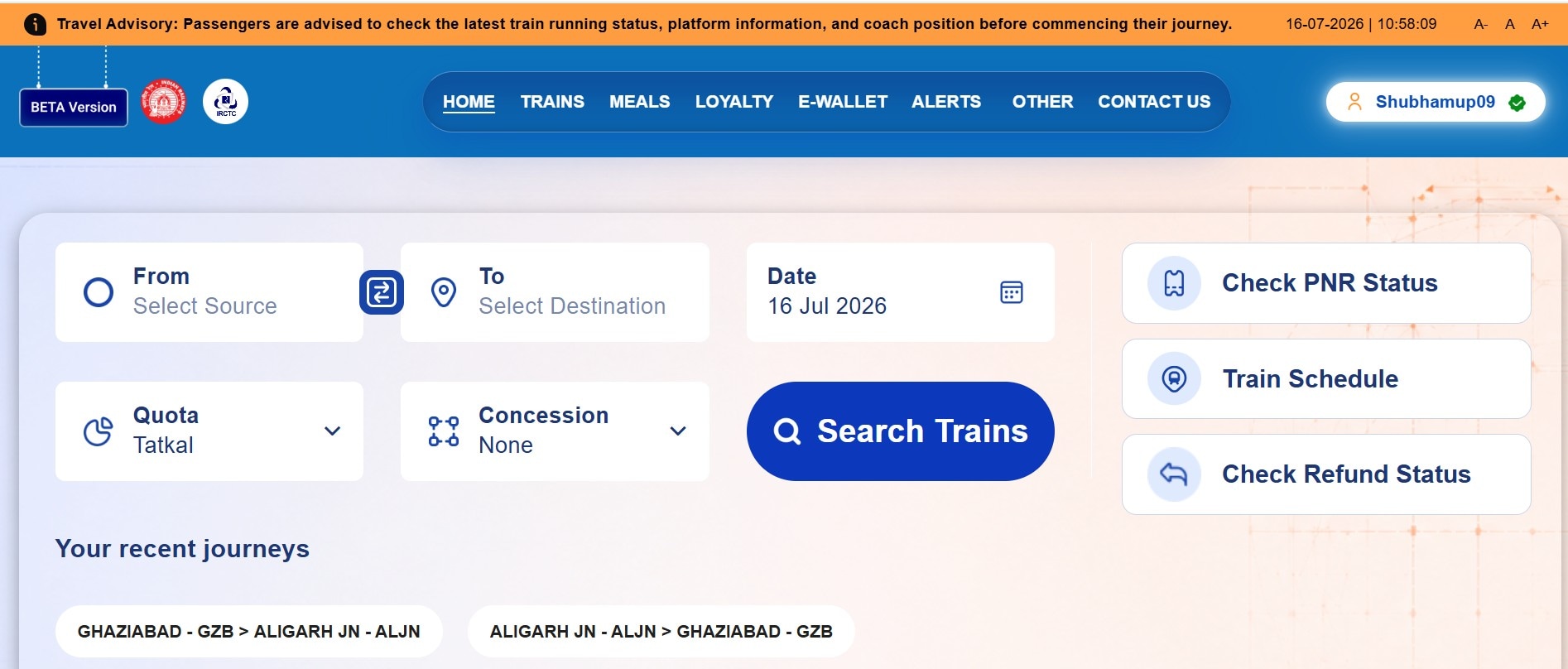 IRCTC Beta Version New Website Launch IRCTC Beta Version New Website Launch