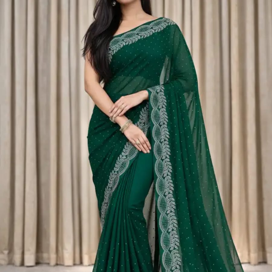 Click here to buy: Rexza Self Design Banarasi Polyester Saree With Unstitched Blouse (Green) Click here to buy: Rexza Self Design Banarasi Polyester Saree With Unstitched Blouse (Green)