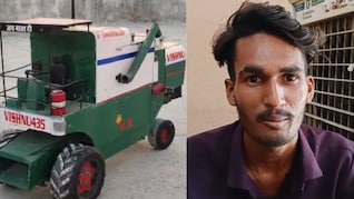 किसान के 19 साल के बेटे का कमाल, सेंसर और रिमोट से चलने वाले इलेक्ट्रिक हार्वेस्टर का मॉडल बनाया