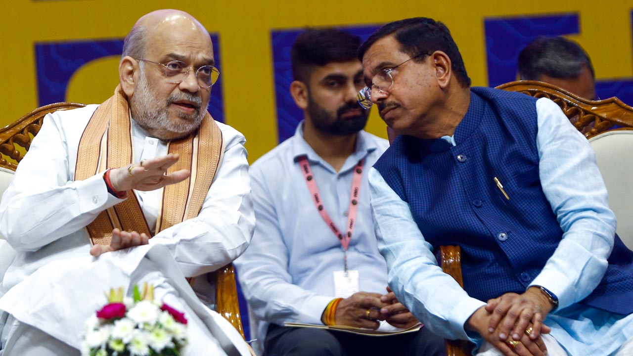 Amit Shah Meets New Education Minister Pralhad Joshi Ahead Of Parliament Session