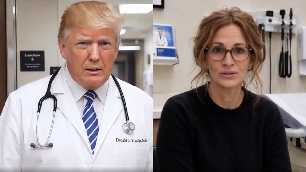 Trump Posts AI Video Of Him As Doctor, Mocks Celebrities Like Julia Roberts