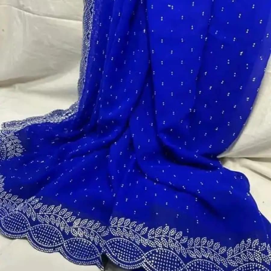 Click here to buy: REXZA Self Design Bollywood Georgette Saree With Unstitched Blouse (Blue) Click here to buy: REXZA Self Design Bollywood Georgette Saree With Unstitched Blouse (Blue)