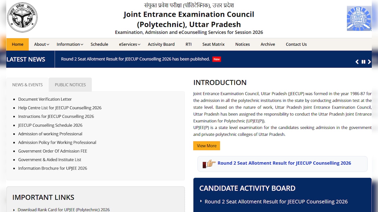 JEECUP 2026 Round 2 Seat Allotment OUT; Check Direct Link And How To Download