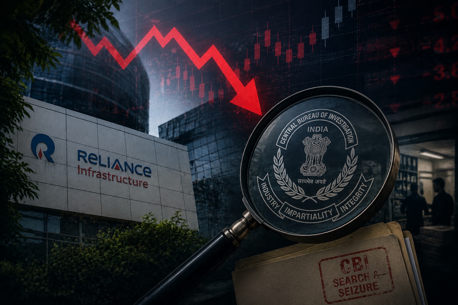 Reliance Infrastructure Shares Hit 5% Lower Circuit After CBI Search Operation