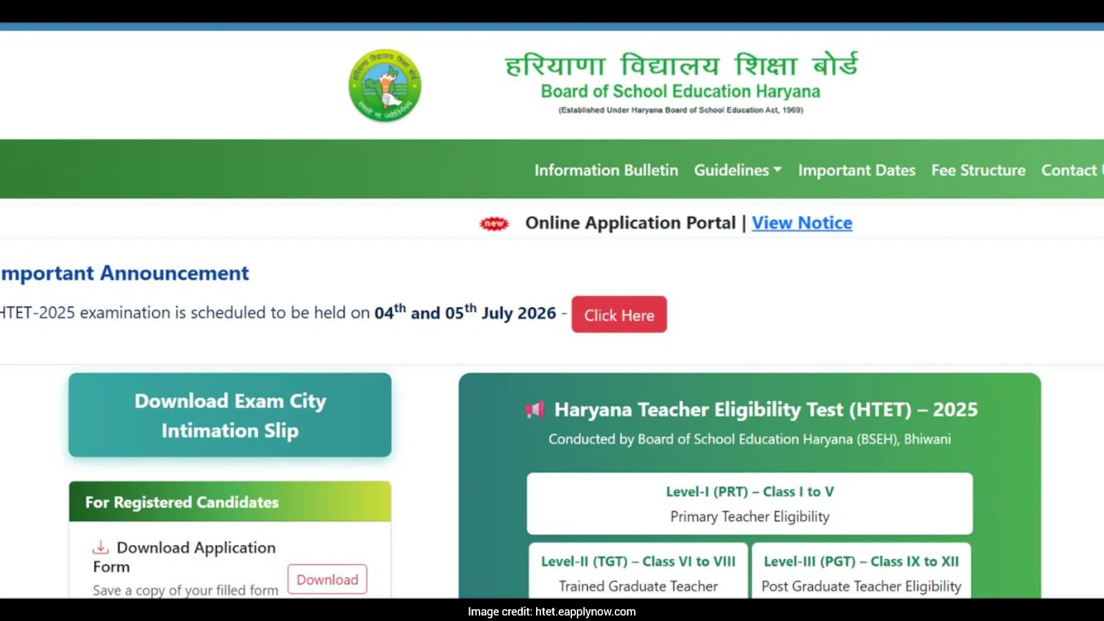 Haryana TET 2026 Admit Cards Released; Exam on July 4 and 5