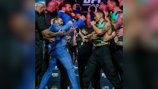 Video: Conor McGregor Rips Max Holloway's Glasses Off In Fiery UFC 329 Face-Off