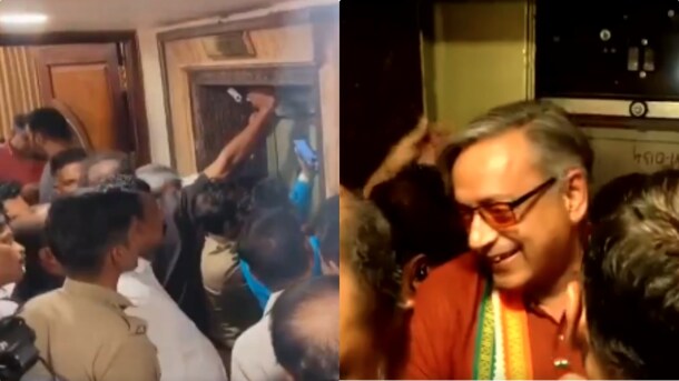 होटल की लिफ्ट में 15 मिनट तक फंसे रहे शशि थरूर, दरवाजा तोड़कर बाहर निकाला, फिर भी मुस्कराते रहे