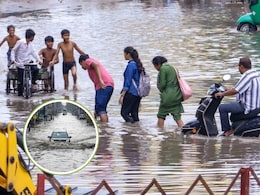 कानपुर से मथुरा तक... बरसात से सड़कें लबालब, पानी में तैरते दिखीं गाड़ियां; वीआईपी रोड धंसी-PHOTO