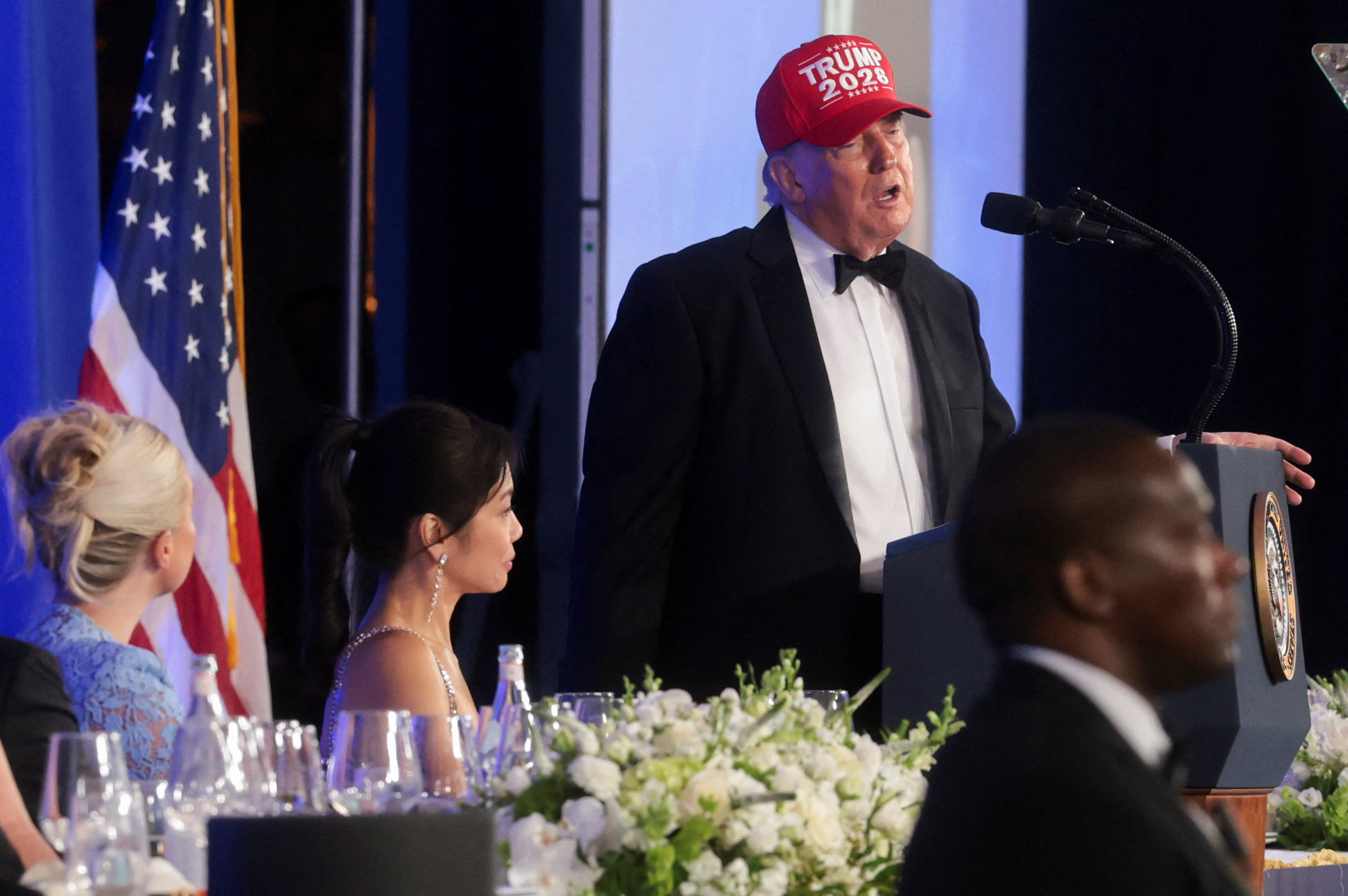 "Third Time Is Better": Donald Trump Wears "2028" At Press Gala Rerun