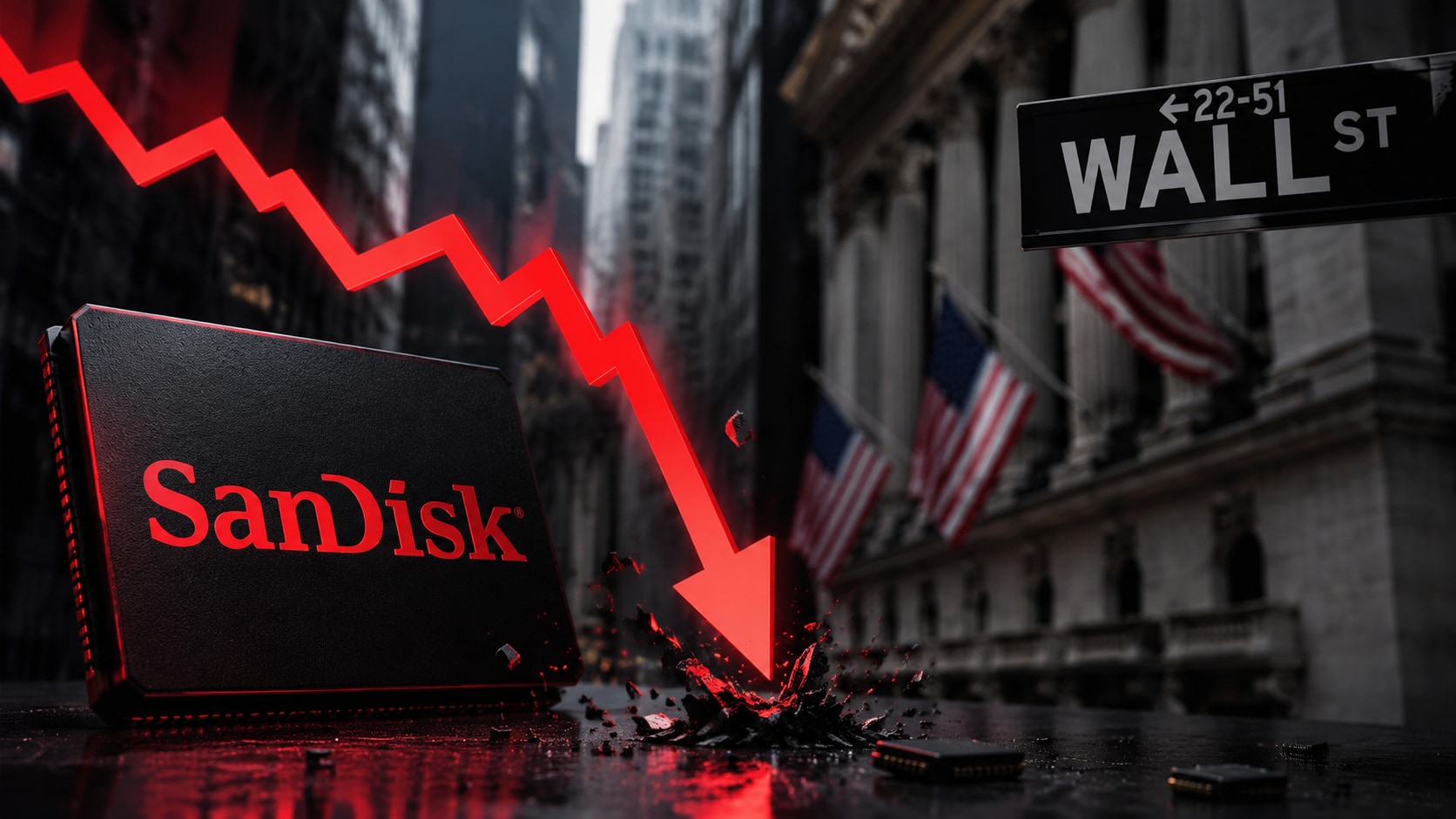 SanDisk shares fall sharply as chip trade reverses again, analysts cite shifting market sentiment