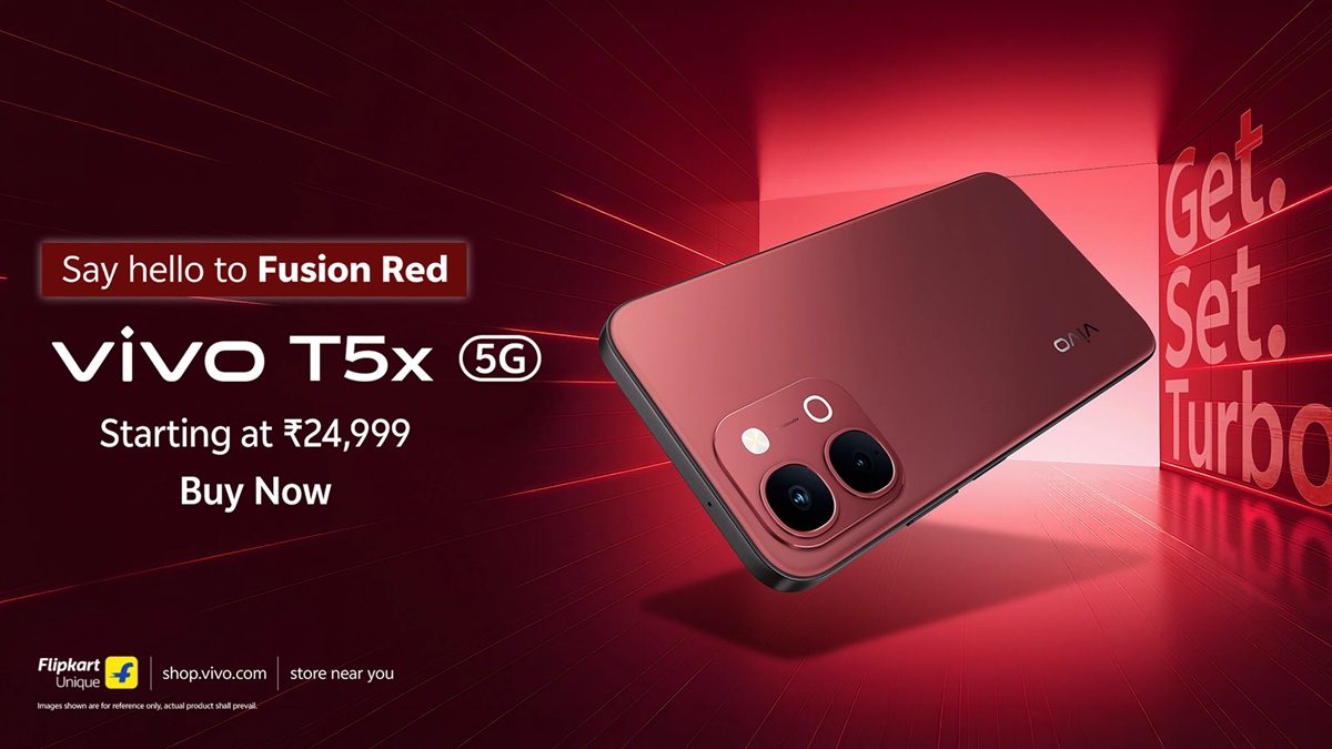 Vivo T5x 5G फ्यूजन रेड वेरिएंट हुआ 50 मेगापिक्सल कैमरा, 7200mAh बैटरी के साथ लॉन्च