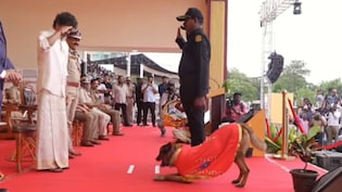 Video: Sniffer Dog Rocky Welcomes Vijay With Flowers At Chennai Event