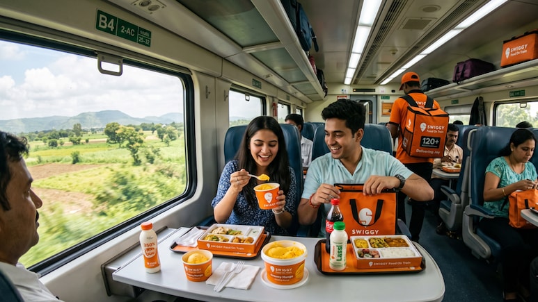 Swiggy's 'Food On Train' Sees Solid Q1 Demand; Ice Cream, Soft Drinks, Lassi Orders Soar Up To 350%