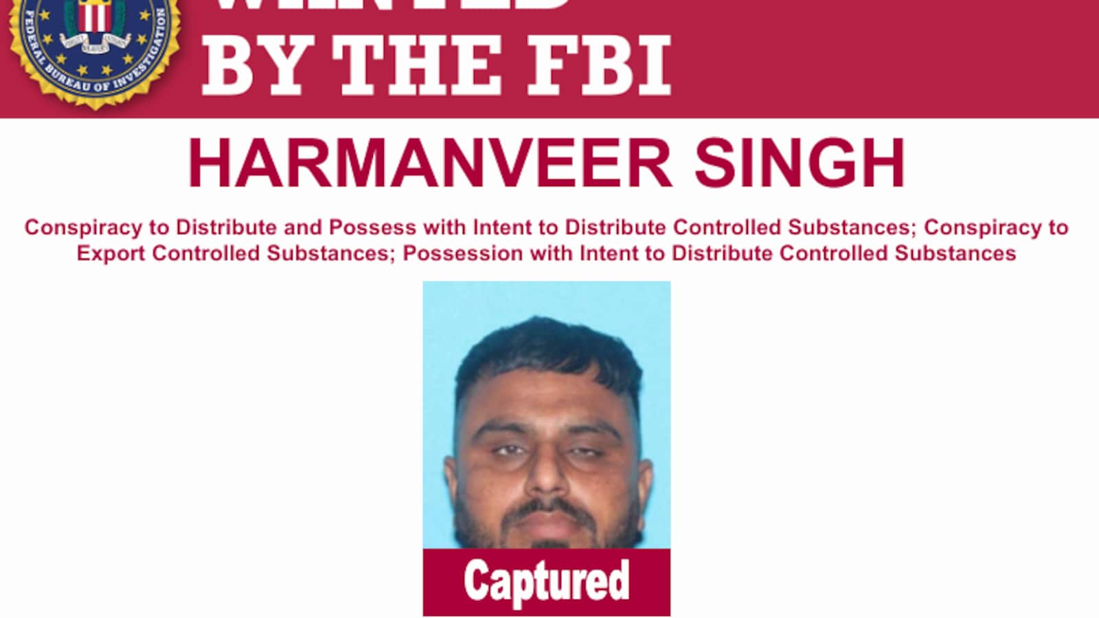 FBI Arrests Indian National Harmanveer Singh In Drug Trafficking Case