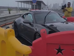 Speeding Porsche Rams Divider On Mumbai's Coastal Road, Driver Escapes Unhurt