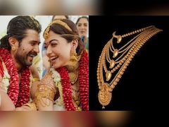 सोने का रानी हार और खूबसूरत पीकॉक झुमके, ऐसी थी रश्मिका मंदाना की शाही वेडिंग ज्वेलरी