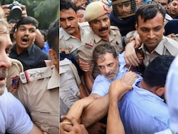 Video: Rahul Gandhi Detained From Protest Site, Seen Bleeding From Nose
