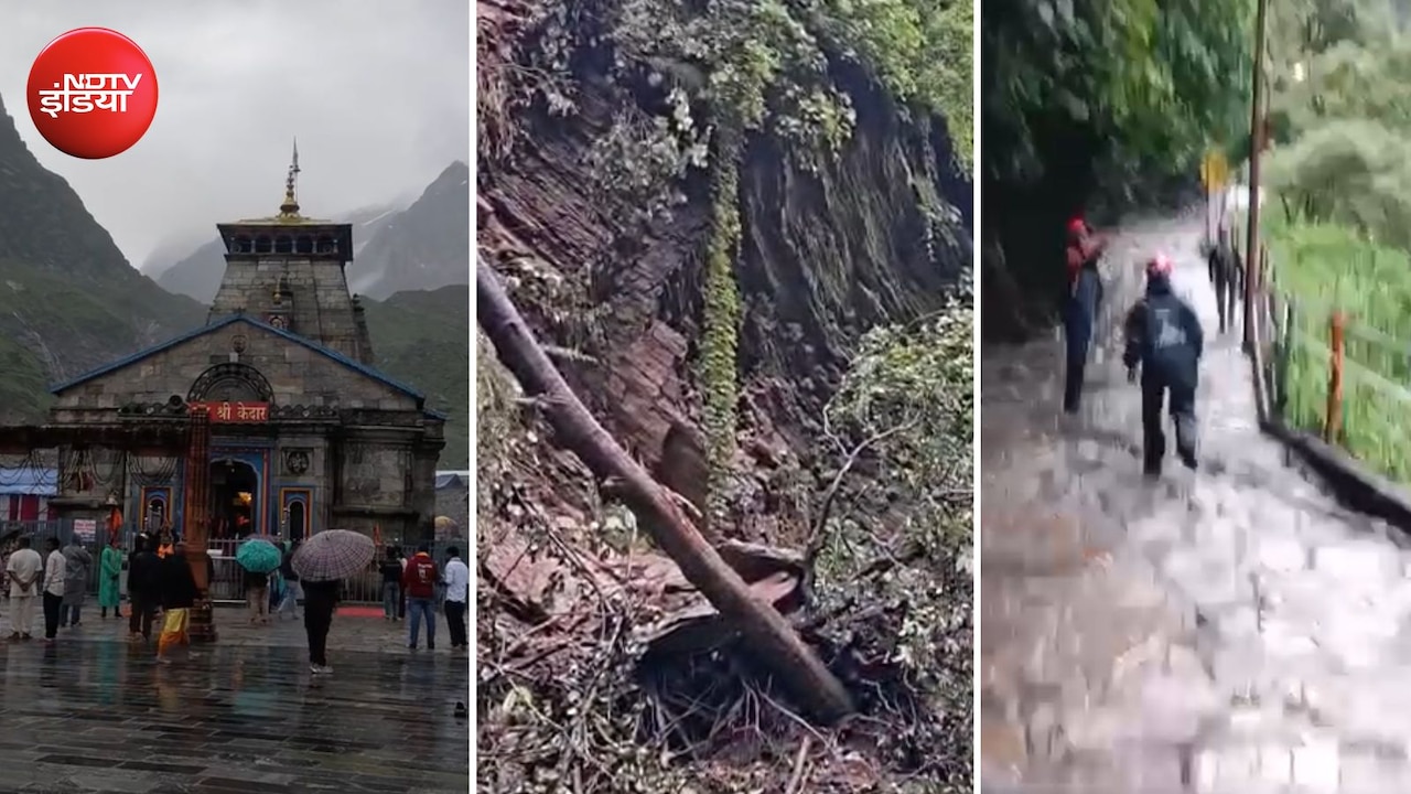 भारी बारिश और भू-स्खलन से केदारनाथ यात्रा का पैदल मार्ग बंद, गौरीकुंड के आगे टूटी पहाड़ी टूटी