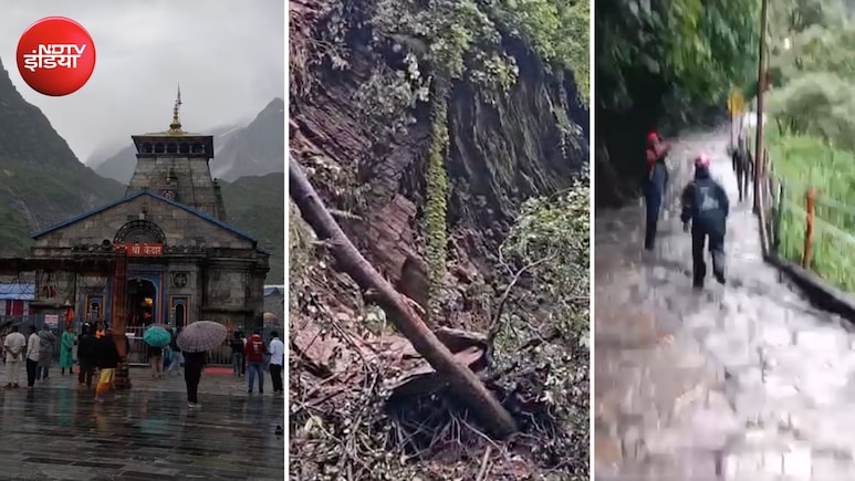 भारी बारिश और भू-स्खलन से केदारनाथ यात्रा का पैदल मार्ग बंद, गौरीकुंड के आगे टूटी पहाड़ी टूटी