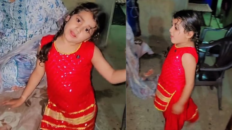 VIDEO: लाल सूट और दो चोटियों में बच्ची ने जमाया ऐसा रंग...सुर और अदाओं पर दिल हार बैठे लोग