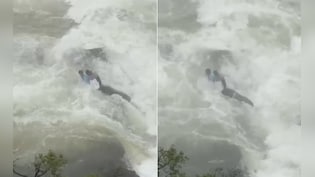 Video: College Students Cross Barricade, Get Trapped At Karnataka Waterfall