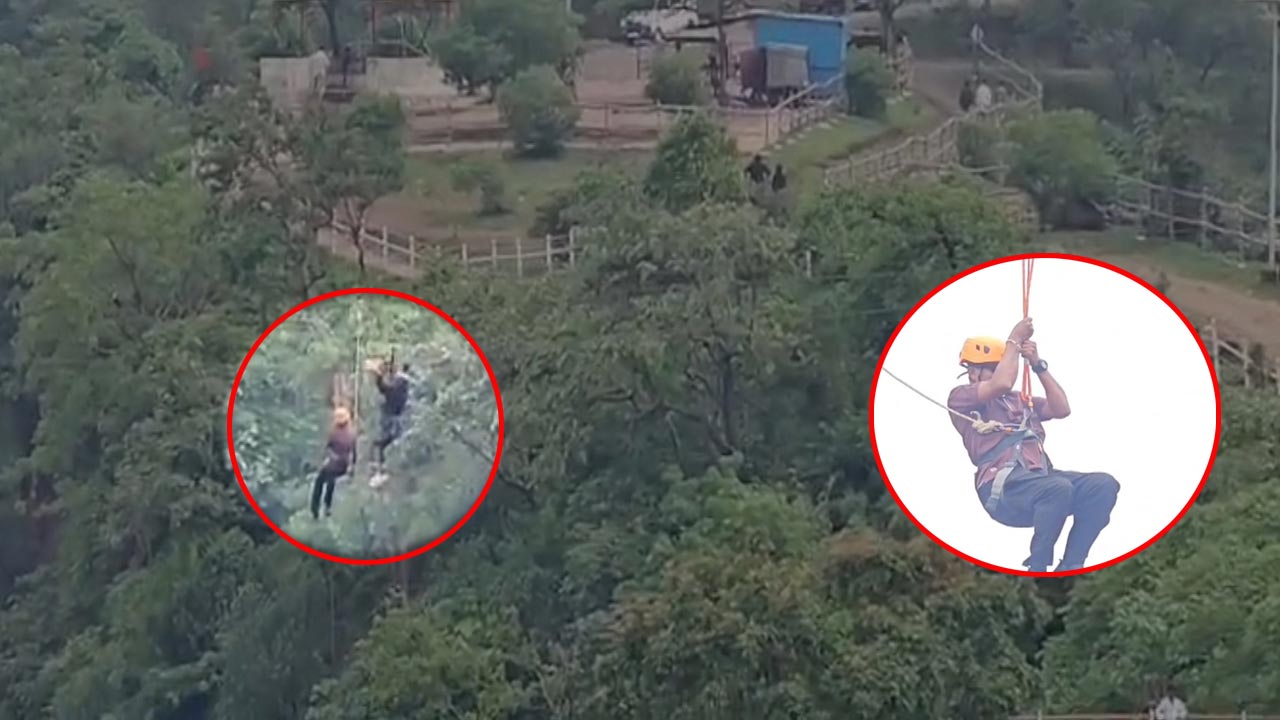 Video: Zipline Fault Leaves Man Hanging Over 3,500-Foot Gorge In Maharashtra