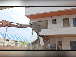 Bulldozer Action Against Illegal Luxury Bungalows Near Statue Of Unity
