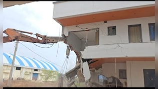 Bulldozer Action Against Illegal Luxury Bungalows Near Statue Of Unity
