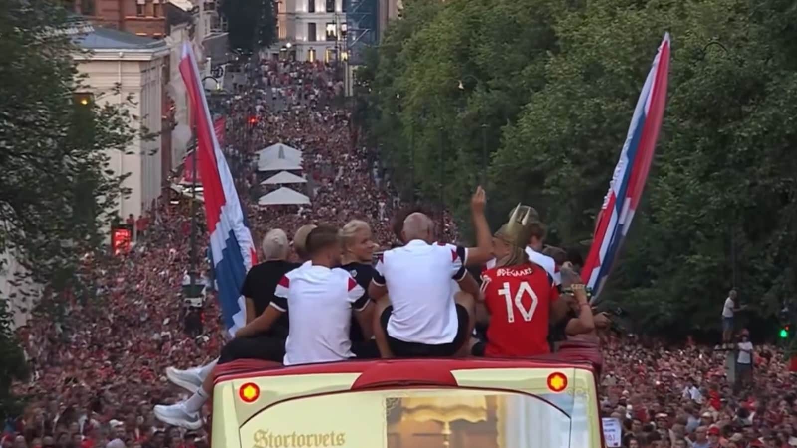 Oslo Erupt In Celebration As Norway Receive Heros Welcome After World Cup Exit