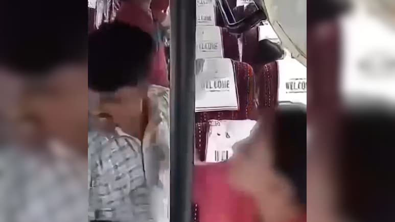 CCTV Shows Woman Slapping Man Who Sexually Harassed Her On Bus In Madhya Pradesh