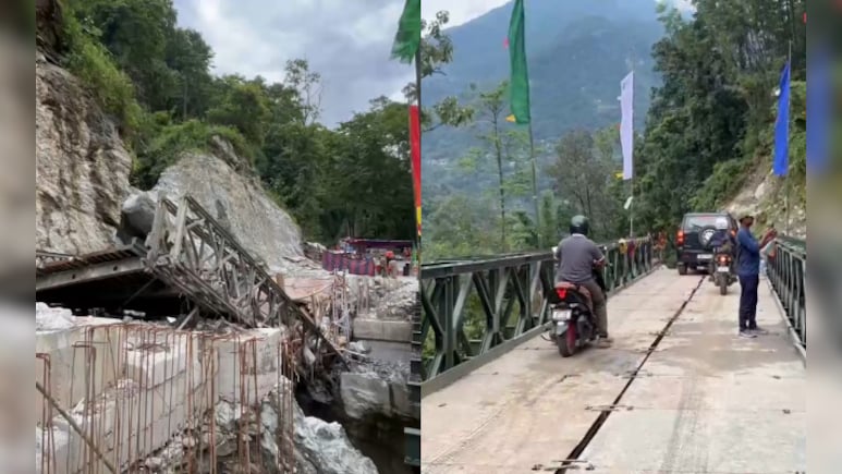Washed-Away Bridge In Sikkim Restored In 5 Days By Border Roads Organisation