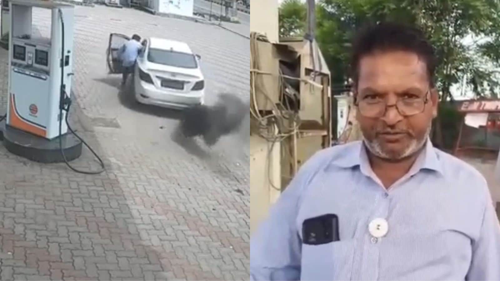 Petrol Pump Staff Clings to Moving Car After Alleged Refusal to Pay