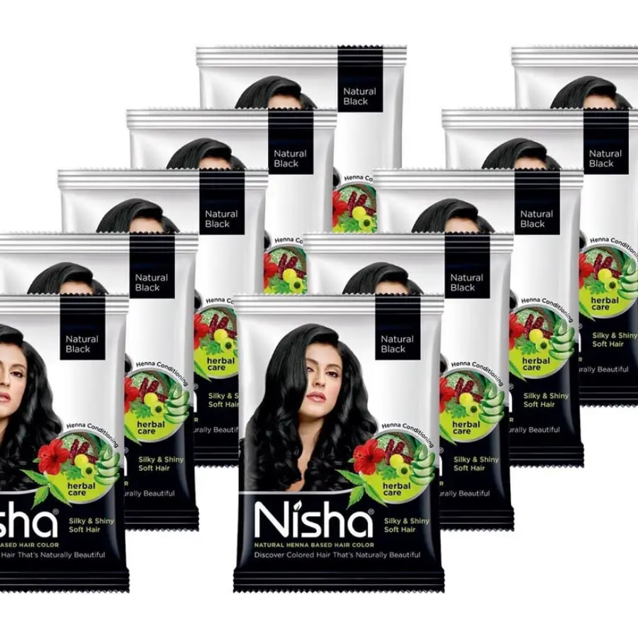 Click here to buy: Nisha Natural Henna Based Hair Color 10 gm Each Sachet