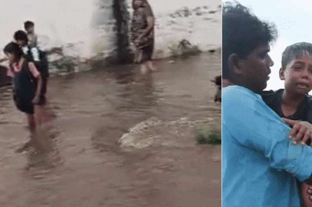 LIVE VIDEO: सड़क पर भरे पानी में डूब गया स्कूली बच्चा, दिल दहला देगा 11 सेकंड का ये वीडियो