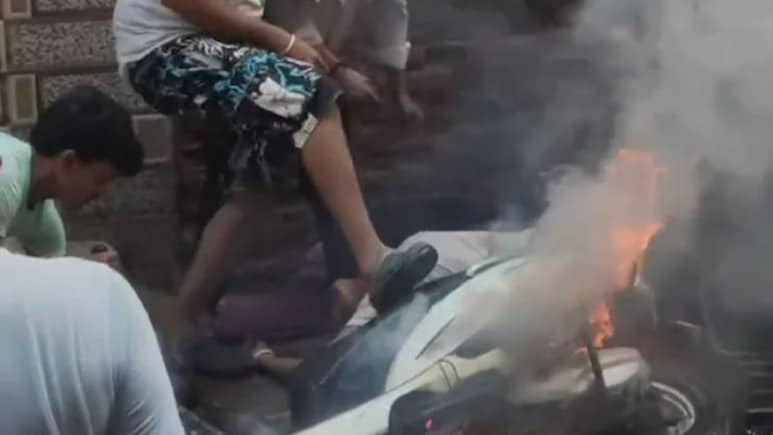 Scooter Catches Fire As High-Tension Power Line Snapped In Noida, 5 Injured