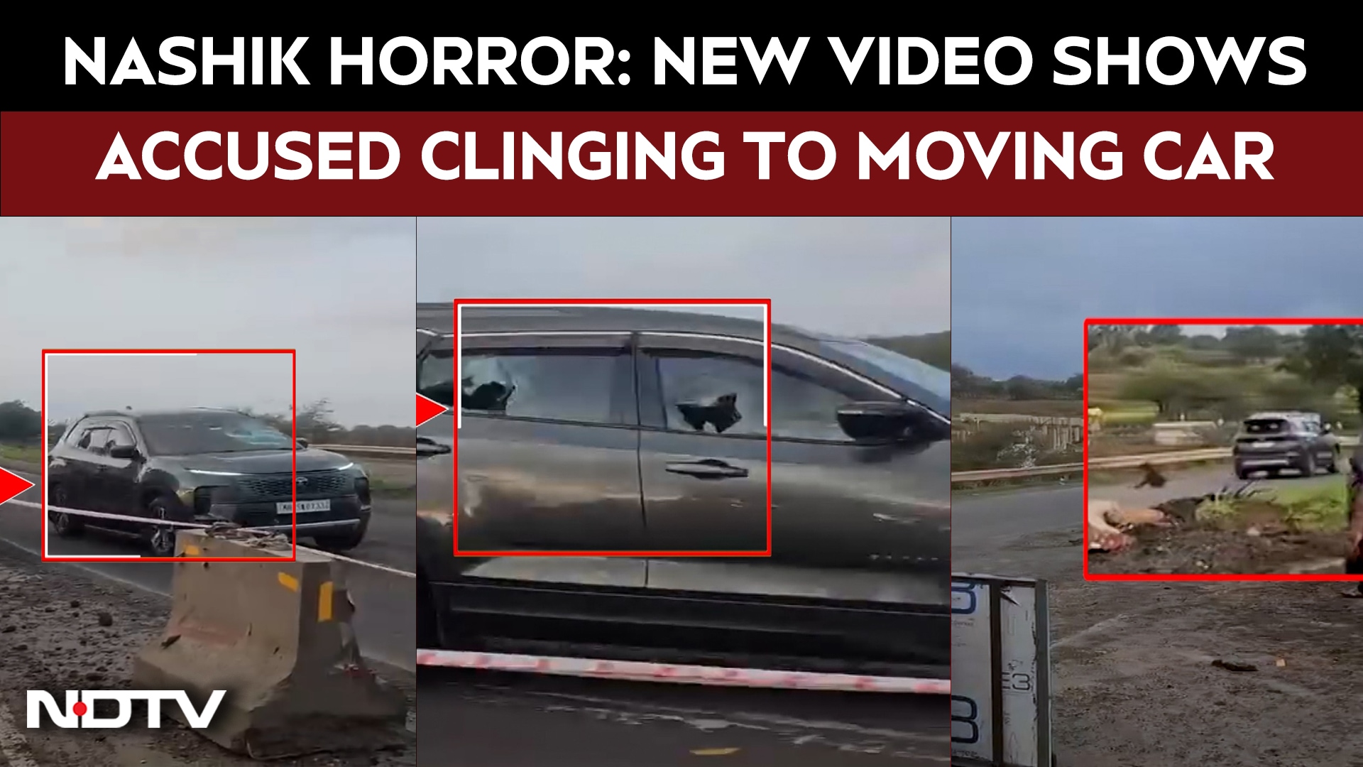Nashik Horror: New Video Shows Accused Clinging to Moving Car Following Eve-Tease