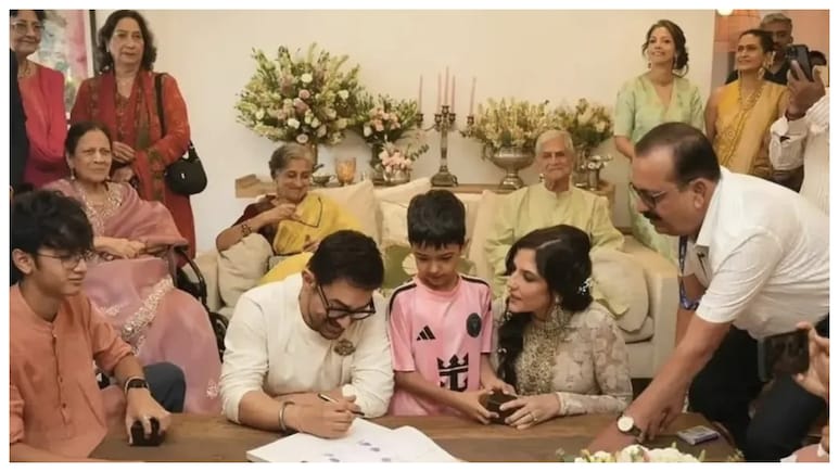 Aamir Khan And Gauri Spratt Tie The Knot At Mumbai Home, First Wedding Photo Revealed
