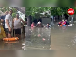 गुजरात में मूसलाधार बारिश से भारी तबाही, राहत दल ने साबरमती में बाढ़ के बीच फंसे 11 लोगों को बचाया
