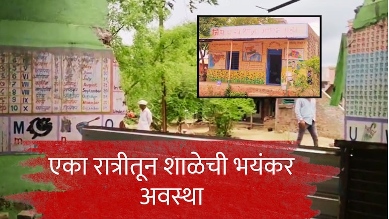 Beed News : एका रात्रीतून शाळा गायब, चिमुकल्यांवर उघड्यावर बसून शिक्षण घेण्याची वेळ; बीडमध्ये नेमकं काय घडलं?