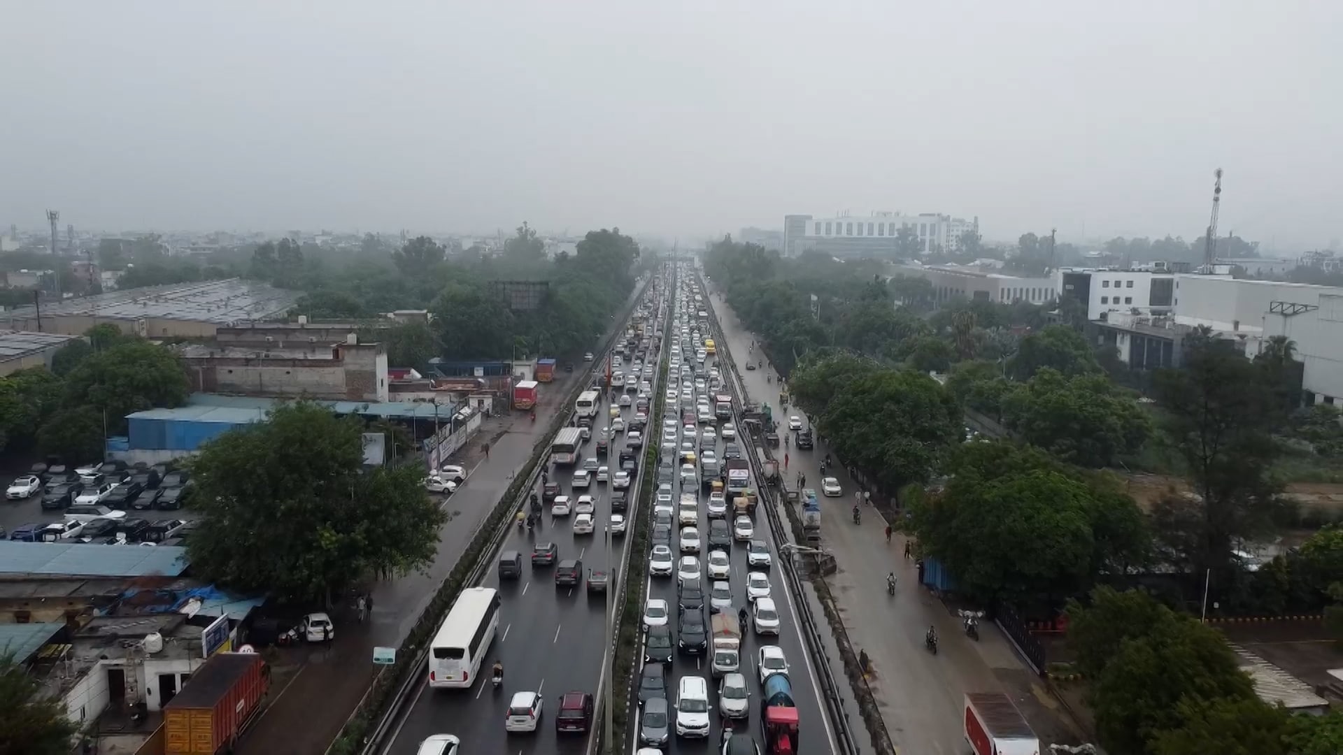Monsoon Chaos in Gurugram: Delhi-Jaipur Highway Caves In, Massive Traffic Jam