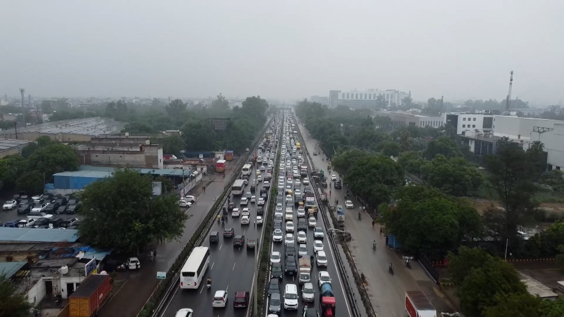 Monsoon Chaos in Gurugram: Delhi-Jaipur Highway Caves In, Massive Traffic Jam